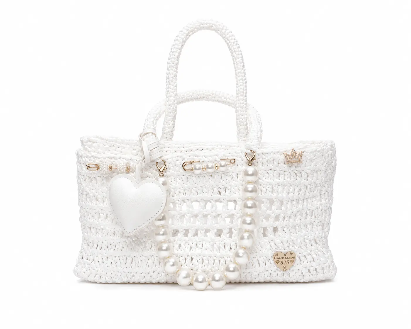 RAF white Raffia Handbag | Handmade in Italy & Mexico