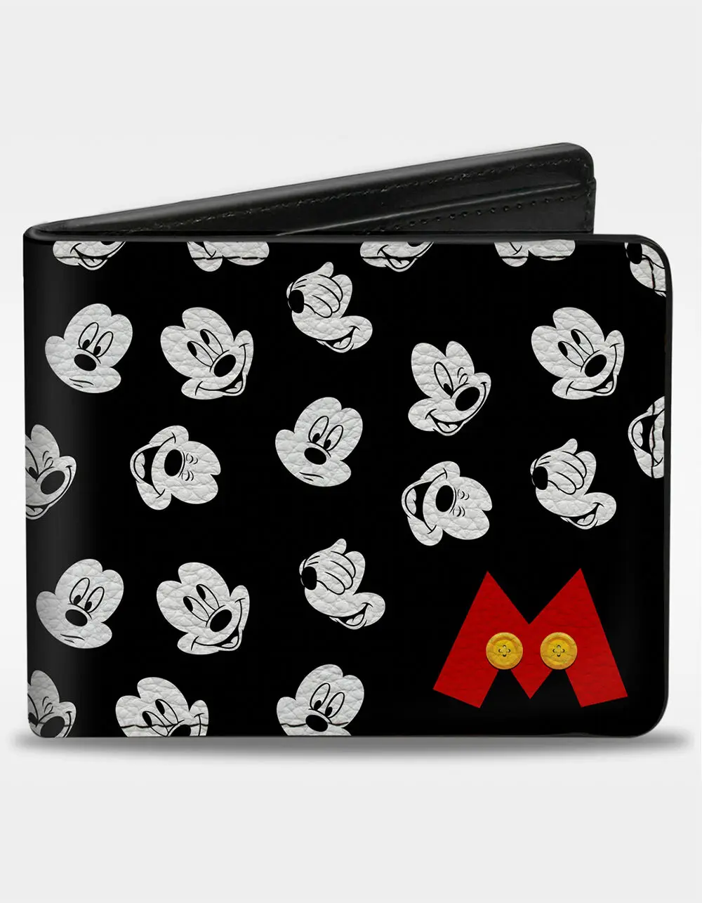 BUCKLE-DOWN  Mens Disney Mickey Mouse 5 Expressions Bifold Wallet, Multi-Colored