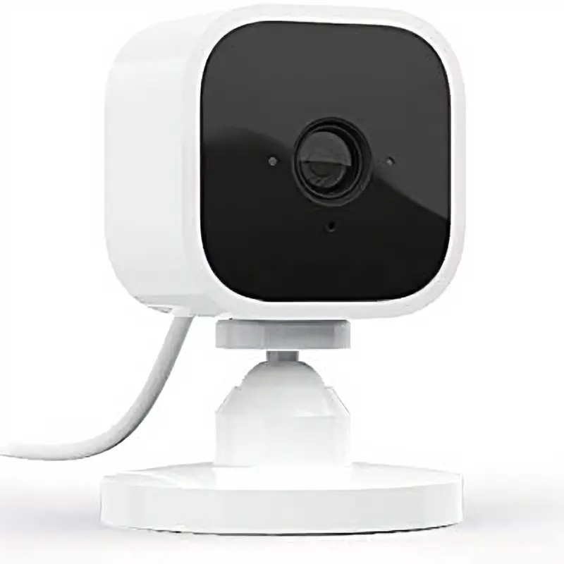 Compact indoor plug-in smart security camera, 1080p HD video, night vision, motion detection, two-way audio, easy set up, Works with Alexa – 1 camera (White)