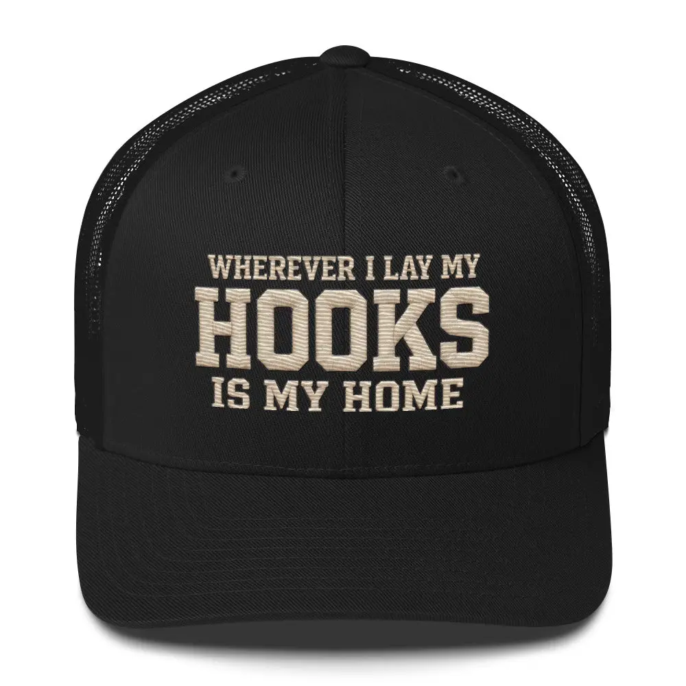 Wherever I Lay My Hooks Hat – Lineman Hat | Blue Collar Travel Work Hat