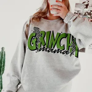 Grinchy Mama Sweatshirt, Grinc.h Mama Christmas Shirt, Grinc.h Shirts, Retro Mama Christmas Hoodie, Green Fur Xmas Movie Tee OPF