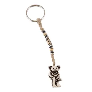 Grateful Dead Dancing Bear Bone Keychain