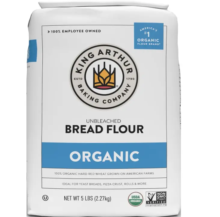 King Arthur 100% Organic Bread Flour, Unbleached, 5 lb (Pack of 1) - Non-GMO Project Verified, No Preservatives