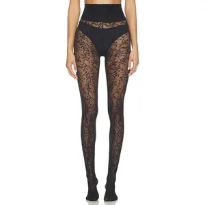 SWEDISH STOCKINGS Lo Lace Tights in Black