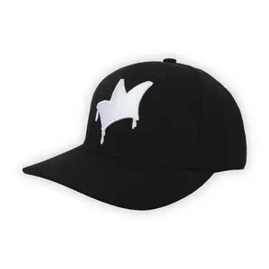 ICY - Embroidered Mad King Crown Snapback Hat - Black with White Logo
