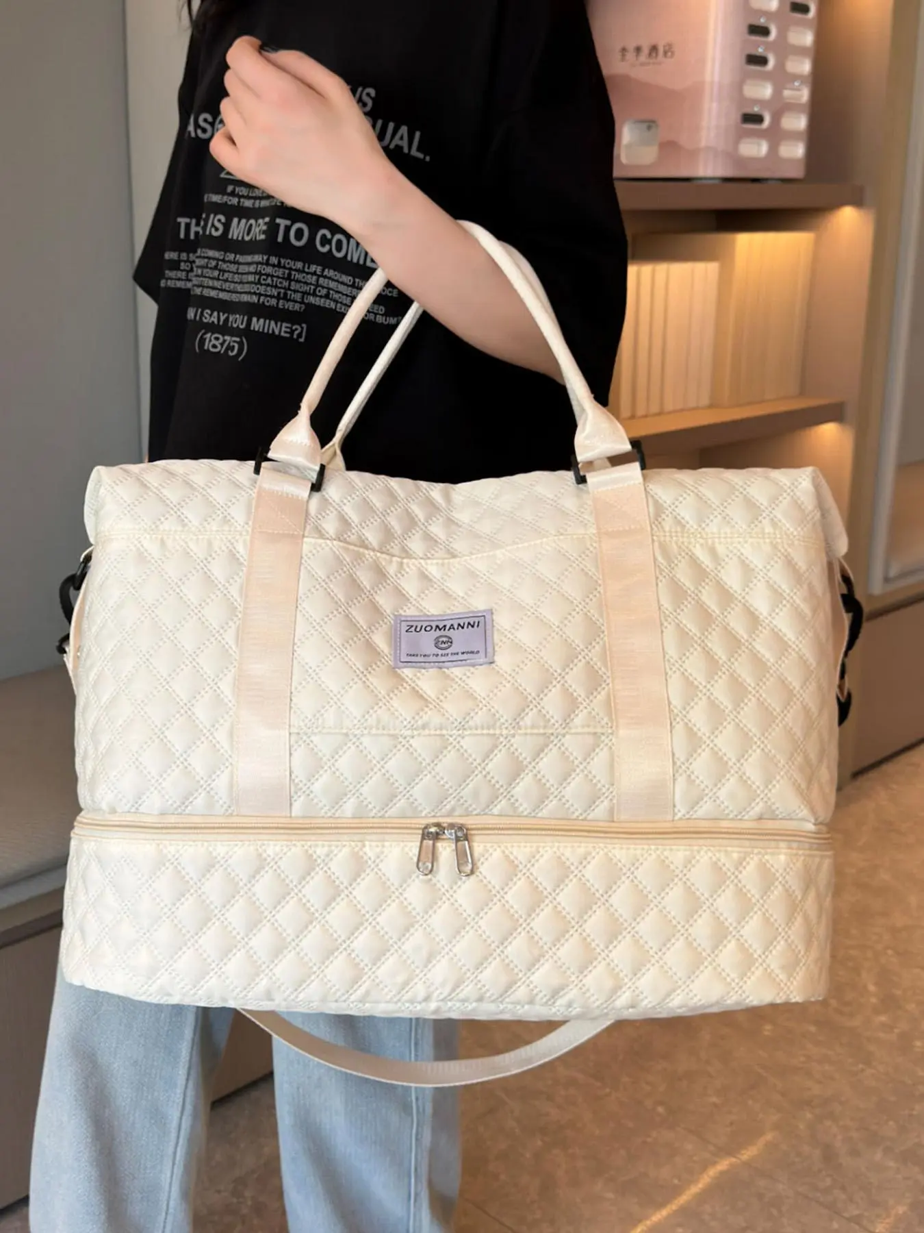 Women's Solid Color Large Capacity Handbag, Fashionable Temperament Handbag with Dry & Wet Separation, Casual Versatile Commuting Bag for Work & School, Fashionable Duffel Bag, Travel Essentials Bag, Traveling Bag, Duffle Bags