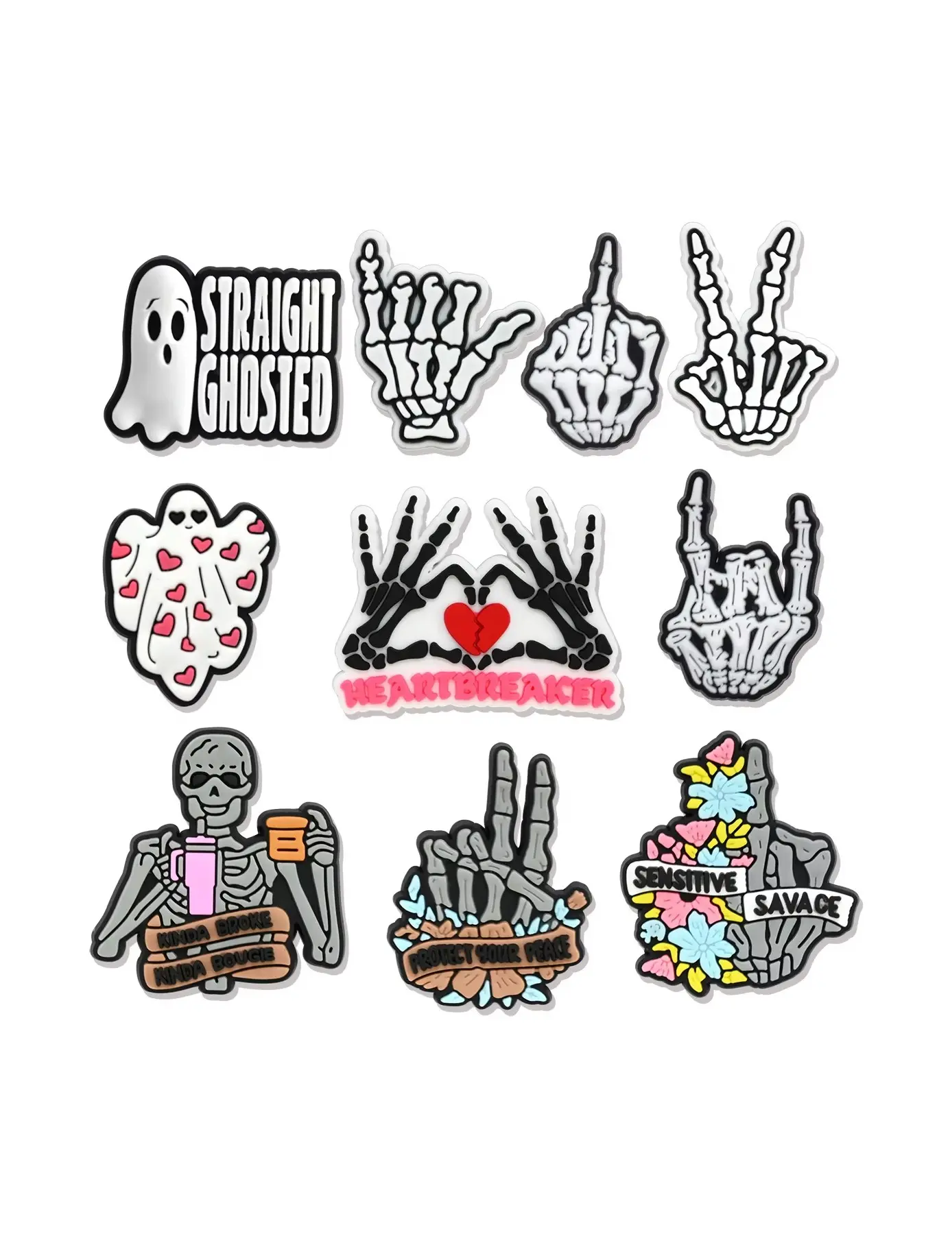 Skeleton Shoe Decor High Heel Accessory Shoe Accessories Shoe Charms Nail Shoes Foam Slippers DIY Shoe Decoration Buckle Party Gift Skeletal