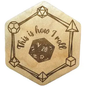 This is How I Roll Dice Box - Handmade Baltic Birch Wood Laser Engraved Magnetic Storage for Dungeons and Dragons Dice Sets