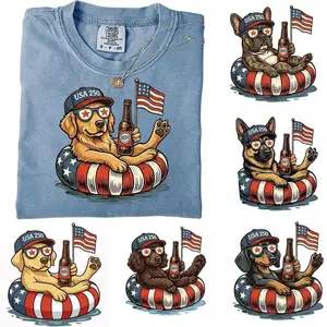 Comfort Color 50+ Dog Breeds 4th of July Shirt, Patriotic Dog Lover Tee, Funny USA 250 Beer Dog , Independence Day Golden Retriever T-Shirt, American Flag Dog Shirt, Blue Jean Color