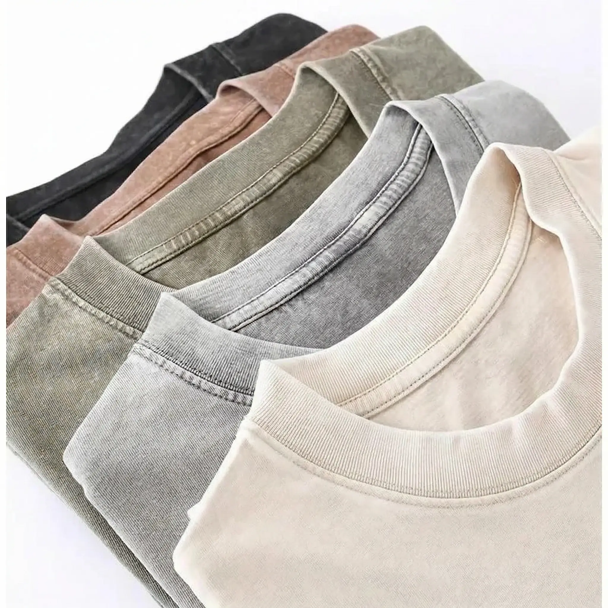 Menswear 4-Pack Oversized Cotton T-Shirts - Unisex Baggy Loose Solid Color Vintage Streetwear Tees, Soft Casual Gym Basics & Pump Covers,back to school,back to school shopping, Tshirt, Fabric