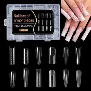 12 Types Nail Double Shape Set, Fully Covered Acrylic Tip Extension Mold, Salon Quality Professional Kit for Gel Nail Design