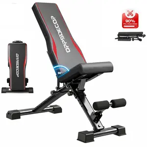 OPPSDECOR 900LBS Gym-Style All-In-1 Adjustable Weight Bench - Flat, Incline, Decline Utility Bench with Quick Folding, Fast Adjustment, Arm Exercise Equipment, Ideal Gift for Father's Day, Christmas, Gym-Style Adjustable Benches, All-In-One Adjustable Ben