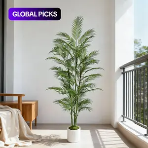 1 PCS 85-190CM Artificial Palm Tree branch with Plastic Pot and Faux Moss, Modern Minimalist Home Decoration House Plants Decor Artificial Trees Outdoor for indoor outdoor Living Room, Bedroom, Garden, store, party #GLOBAL PICKS