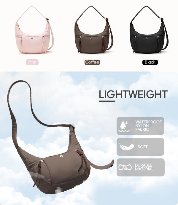 [NEW IN]WESTBRONCO Puffy Simple Versatile Bag Lightweight Puffer Crescent Handbags for Women Waterproof Daily Shoulder Crossbody Bag with Adjustable Stap&Multi-Pockets Casual Trendy Gym Work Hobo Purse Bag TikTokShopStockUp