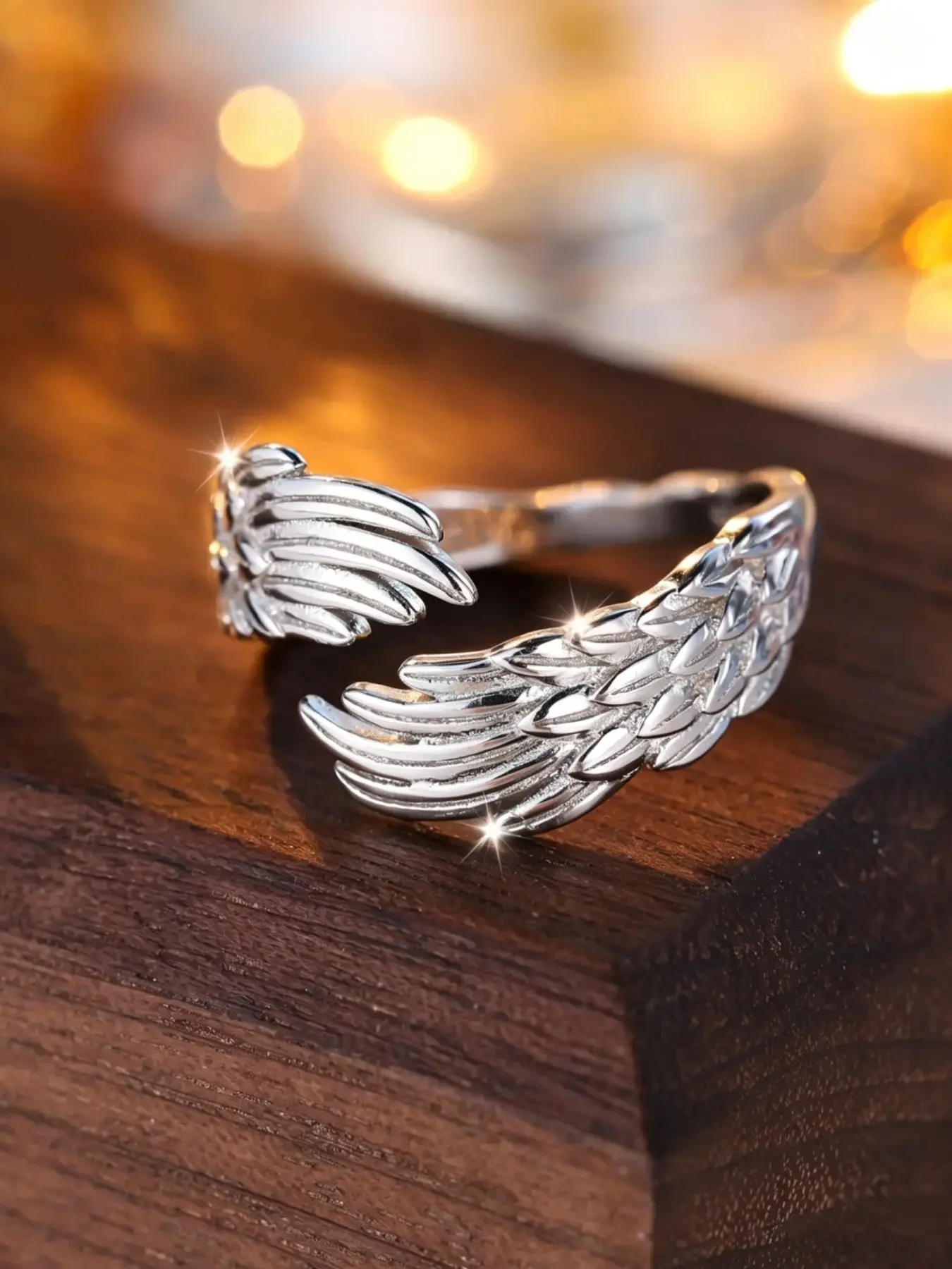 Women's Angel Wings Design Ring, Fashionable Winged Sleeve Ring, Elegant Jewelry Gift, Unique Creative Accessory for Birthday, Stackable Finger Rings, Metal Rings, Beautiful Rings