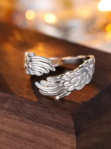 Women's Angel Wings Design Ring, Fashionable Winged Sleeve Ring, Elegant Jewelry Gift, Unique Creative Accessory for Birthday, Stackable Finger Rings, Metal Rings