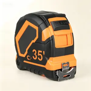 Heavy-Duty Magnetic Tape Measure with 35-Foot Double-Hook Blade, Double-Sided Nylon Reinforced Measuring Tape, Reusable with Metal Belt Clip for Professional and DIY Use