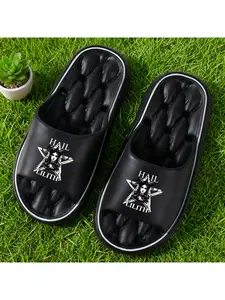 1 pair of gothic Baphomet horn witch slippers - unisex mysterious themed shoes, suitable for indoor use in all seasons, hand-washable Baphomet slippers, ideal for couples or witch gatherings, women's shoes
