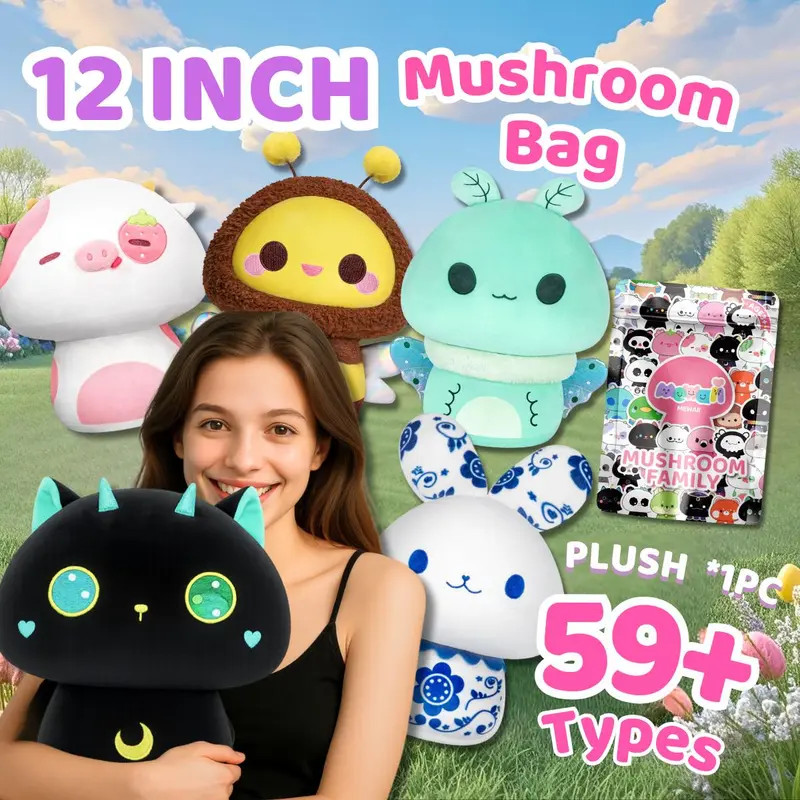 MeWaii 12 in Blind Pack Stuffed Toys - Cuddly Stuffed Animals, Soft Furry Unisex Collectibles, High-Quality Plushies, Stocking Stuffers Gift for Kids, Ideal for Halloween
