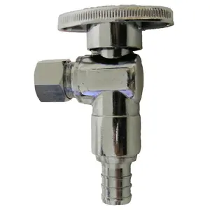 B&K  Stop Angle , Chrome - 0.5 in. Pex x 0.375 in.