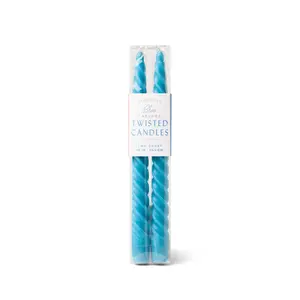 Blue Twisted Taper Candles