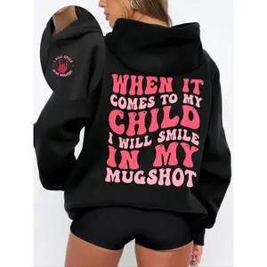 Women's cartoon skeleton hand and letter printed off shoulder warm lined hooded sweatshirt, fashionable casual zipper hooded sweatshirt, suitable for daily vacation outdoor wear, autumn and winter women's clothingRAIMENTRY