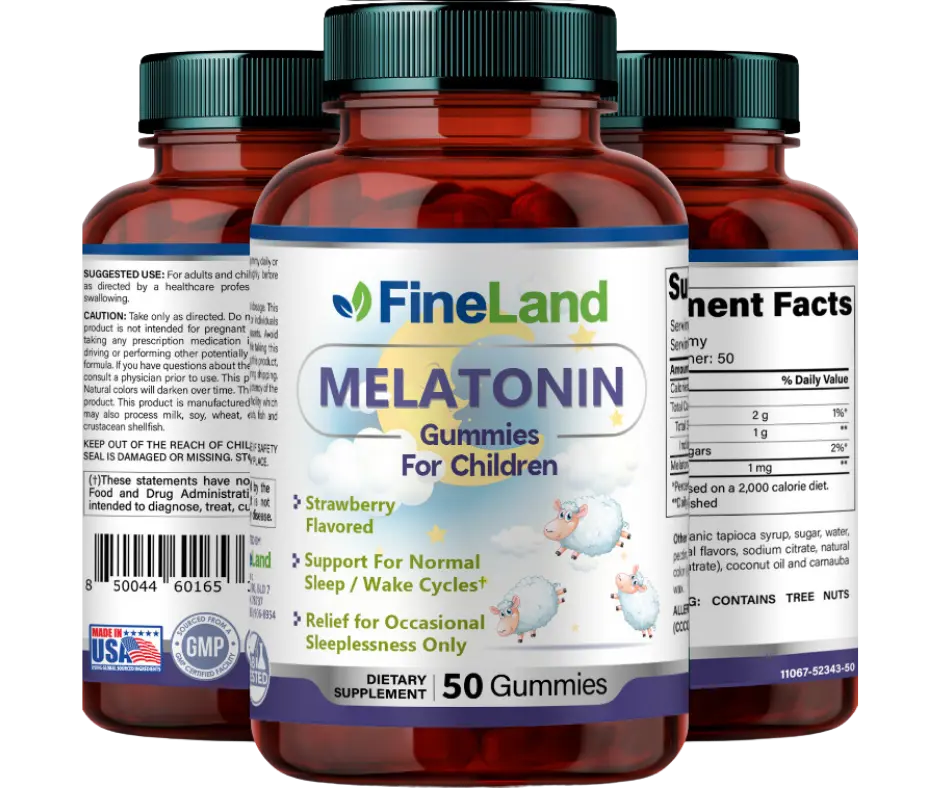 FineLand MELATONIN For Children, Chewable, Normal Sleep/Wake Cycles Support, Advanced Sleep, Premium Healthcare Fitness