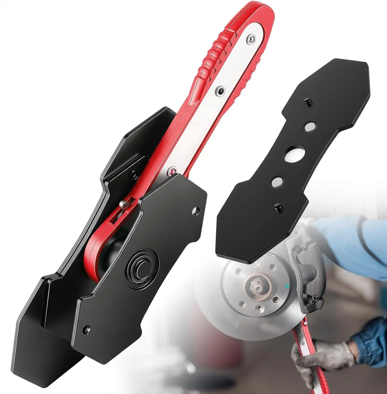 Brake Caliper Piston Press Tool, 360 Degree Swing Ratchet Expander Wrench, Wheel Piston Spreader For Single, Dual And Quad Piston Disc Brake Systems