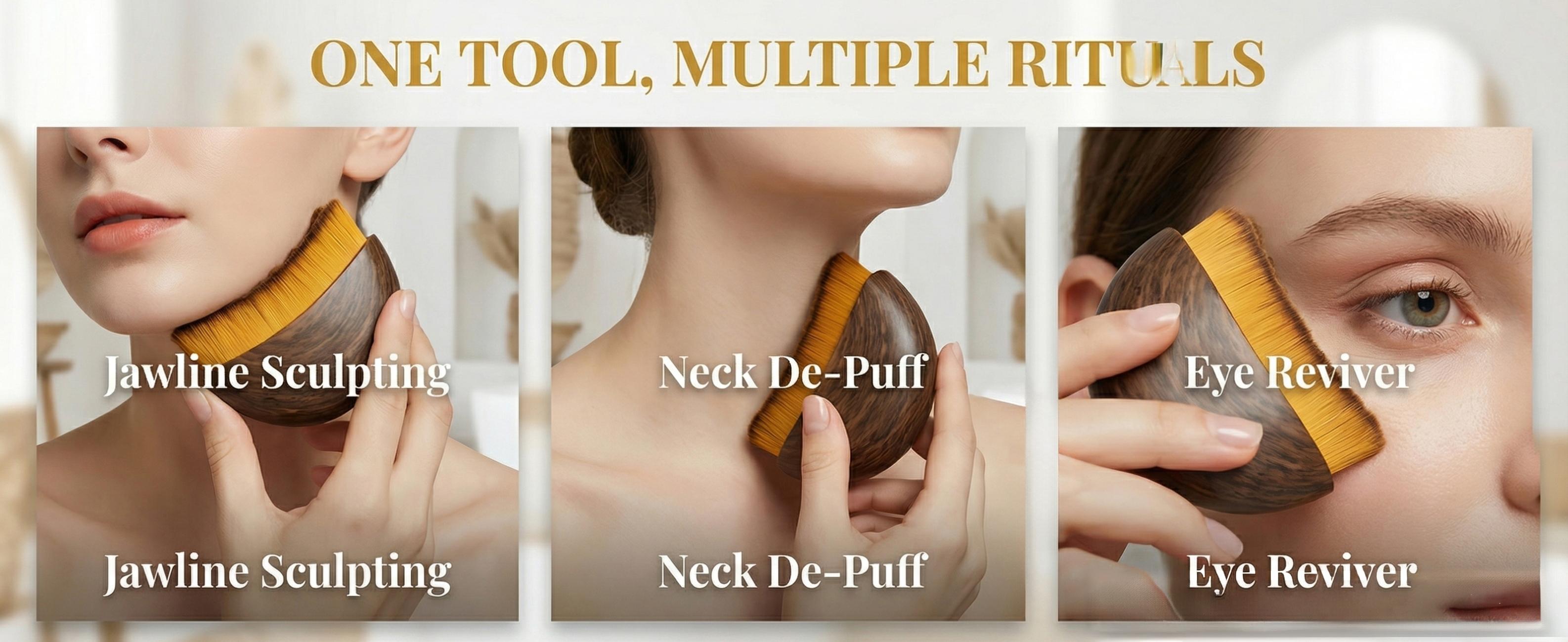 2PCS Lymphatic Contour Face Brush for Jawline & Chin Sculpting Dry Brushing Massager for Lymphatic Drainage & Facial Fatigue Relief Ergonomically Designed to Fit The Skin Precisely Beauty Roller Daily,Eye Bag gua sha Brush -Mother's Day Gift