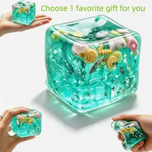 Sea shell extrusion toys, soft and slowly rising extrusion decompression sensory toys, extrusion golfer toys, suitable for adults and children to use square gel ice cubes/portable office decompression toys, Soft Squishy Sensory