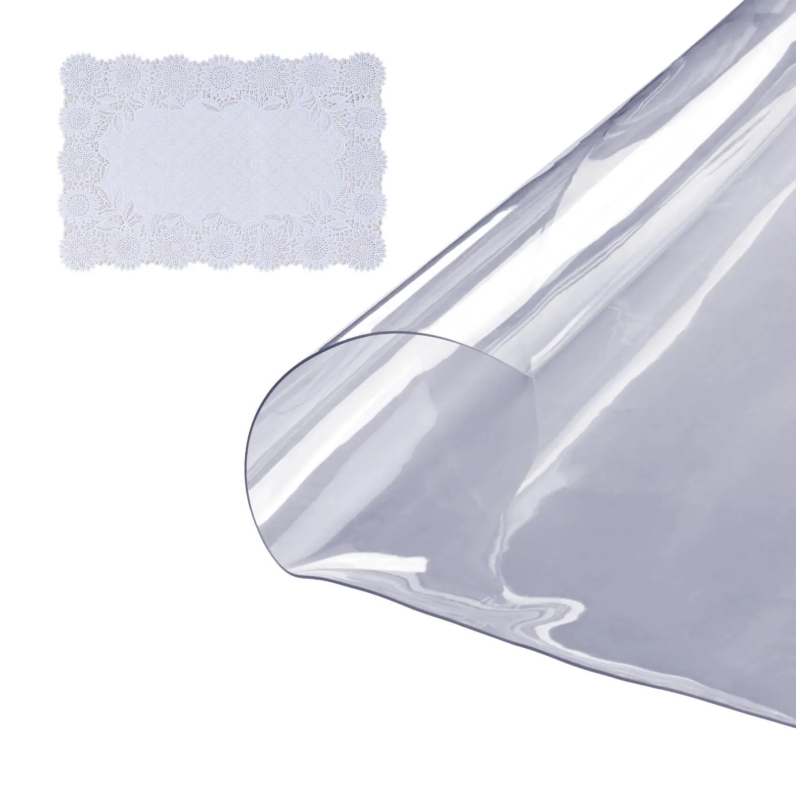 VEVOR Clear Table Cover Protector, TikTokShopBlackFriday, 48 inch/1230 mm Round Table Cover, 1.5 mm Thick PVC Plastic Tablecloth, Waterproof Desktop Protector for Writing Desk, Coffee Table, Dining Room Table