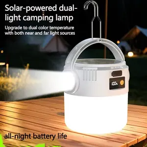 Solar Powered Handheld Lantern with Digital Display, Dual Charging Camping Light, Tent Lighting, Night Market Stall Lamp, Emergency Lighting