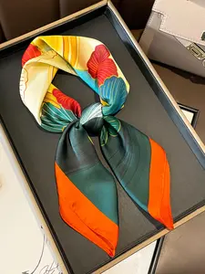 Women's Leaf Print Square Scarf, Fashionable Soft Comfortable Shawl for Daily Wear, Casual Versatile Scarf for Women & Girls, Blanket Scarf