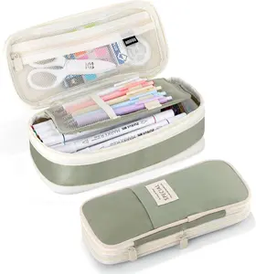 Mother's Day Gift Large Capacity Pencil Case with Zipper, Aesthetic Pencil Pouch, Portable Stationery Organizer Bag for Teen and Adults, Big Pencil Bag for College, Office, Travel