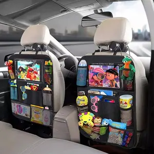 Car Seat Back Organizer with Touch Screen, Automatic Storage Bag, Tablet Holder, Car Cover, Seat Back Protector, Car Accessories