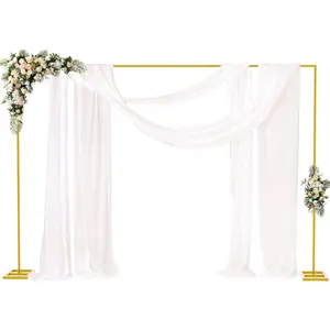 Stunning Gold Wedding Arch 8 FT Adjustable Metal Backdrop Stand, Instantly Transform Any Space. Perfect for Weddings, Engagements, Baby Showers & Graduation Parties, Elegant Versatile Event Decor Must-Have