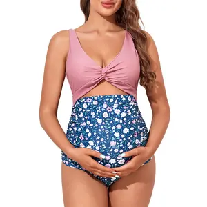 Summer Mae One Piece Criss Cross Cutout Maternity Swimwear