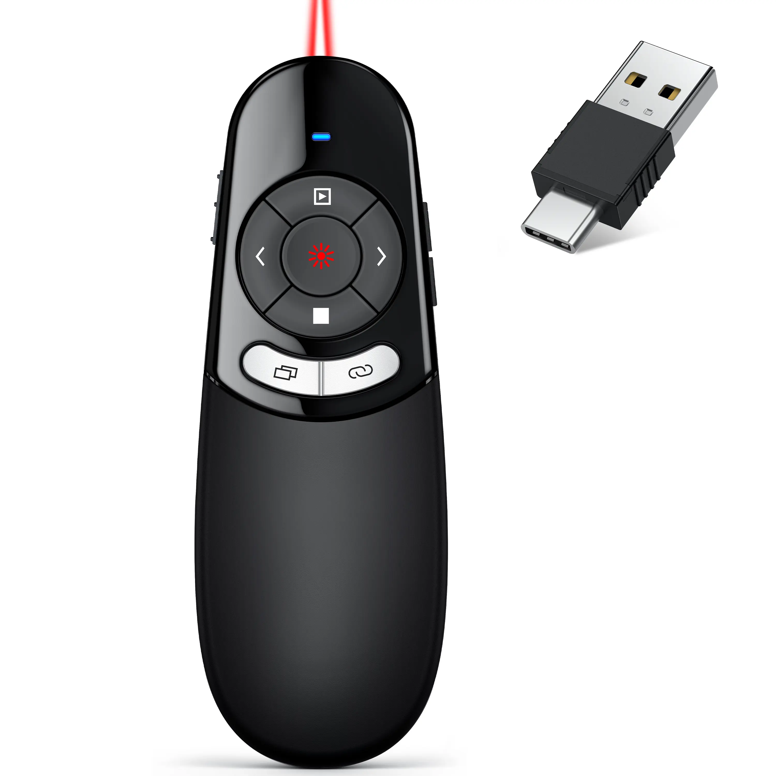 BEBONCOOL 2.4GHz PPT Clicker Presentation Clicker w Laser Pointer ...