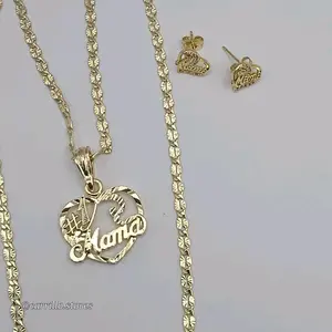 MAM��  Beautiful Style set new style chain with heart earrings gold-plated perfect gift