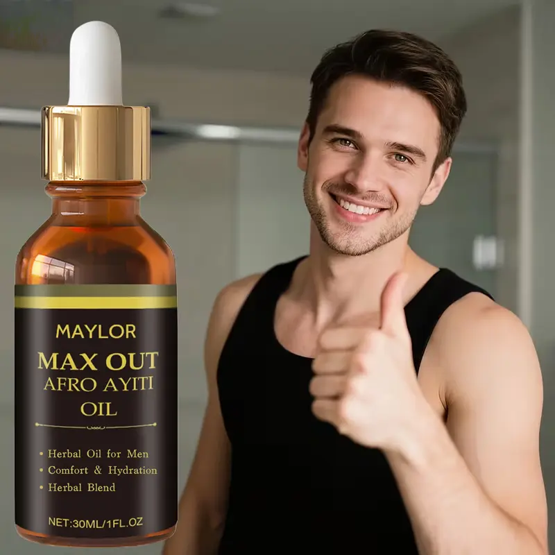 Max+ Afro-Inspired Men's 30ml Herbal Hair Oil, Natural Plant-Based Haircare Elixir, Lightweight Moisturizing & Hydrating Hair Treatment, Summer Vibes Daily Hair Care