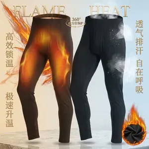 Men's Thermal Underwear Pants Long Johns - Fleece Lined Base Layer Bottoms for Cold Weather 2 Pack Set Comfortable Warm Leggings Perfect for Winter Outdoor Activities Hiking Skiing Snow Sports