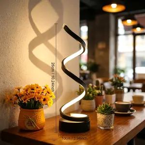 Spiral LED Table Lamp, Flexible Bendable Snake Night Light USB Plug, Dimmable 3 Color Temperature Mood Lighting for Bedroom Bedside Desk Living Room Decor