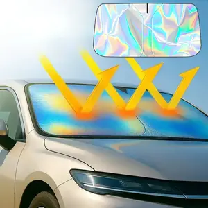 Laser Car Windshield Sun Shade | Reflector Sunshade Offers Ultimate Protection for Car Interior | Cool Reflective Sun Blocker Fits Sedan/SUVs, MPVs. (57x31.5 in)