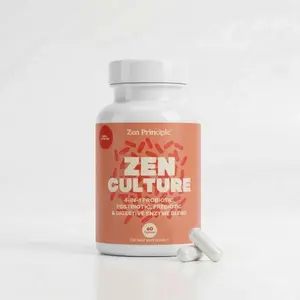 Zen Principle Zenculture 4-in-1 Probiotic Prebiotic Postbiotic Formula with Digestive Enzymes and Butyrate Supports Gut Microbiome Balance and Overall Wellness Healthcare Fitness Supplement