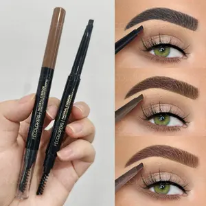1PC Automatic Rotating Eyebrow Pencil Triangle Double-headed Eyebrow Pencil Eyebrow Dye Eyebrow Makeup Products in Dark Brown, Light Brown, Taupe, Black - Easy to Wear