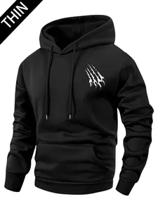 Unisex Hoodie Men's Sports Hooded Jacket, Fashionable Casual Sportswear Streetwear with Hood, Featuring Claw Print Design, Machine Washable, Regular Fit, Equipped with Pockets, Suitable for Both Genders, Ideal Gift for Husband or Boyfriend, Suitable for A