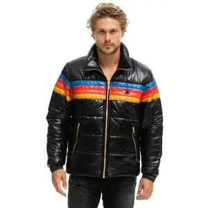 4 STRIPE LUXE TRAVELER JACKET - GLOSSY BLACK