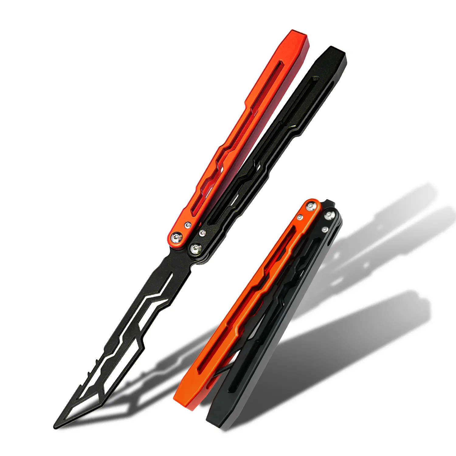 Aluminum alloy handle, hand swinging fancy toy, novice practice toy, black orange