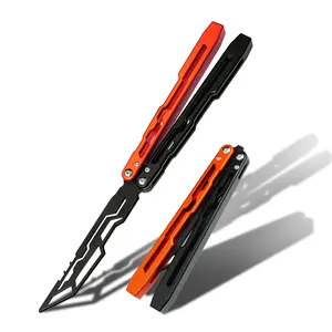 Aluminum alloy handle, hand swinging fancy toy, novice practice toy, black orange