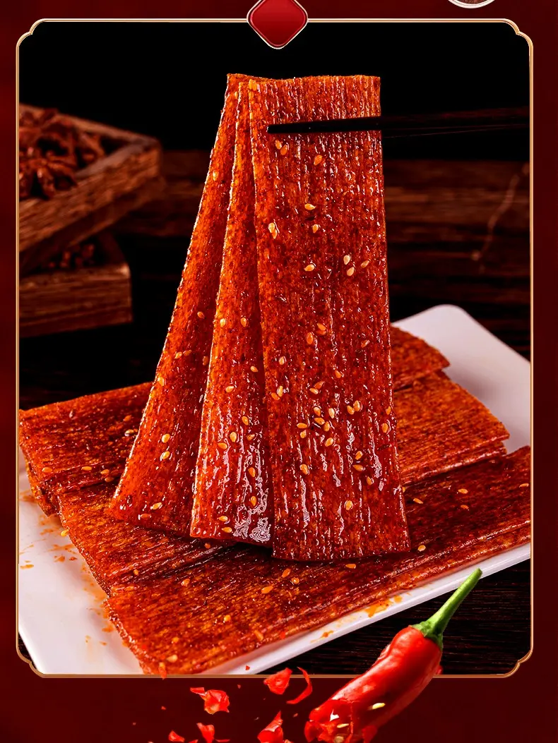 Ladege Latiao Spicy Strips Packs - Classic Chinese Asian Food Snacks, Vegan Vegetarian Gluten-Free Healthy Snack, Low Sugar, Low Calories, Rich Flavor, Ambient Storage, Versatile Office Snacking Option